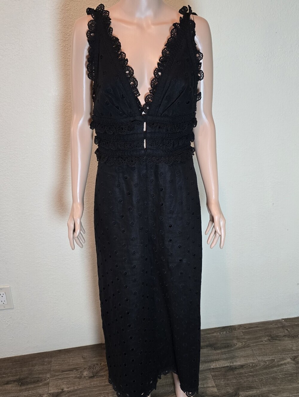 Zimmermann Winsome Black 100% Linen Jumpsuit Size 2 - Picture 3 of 16